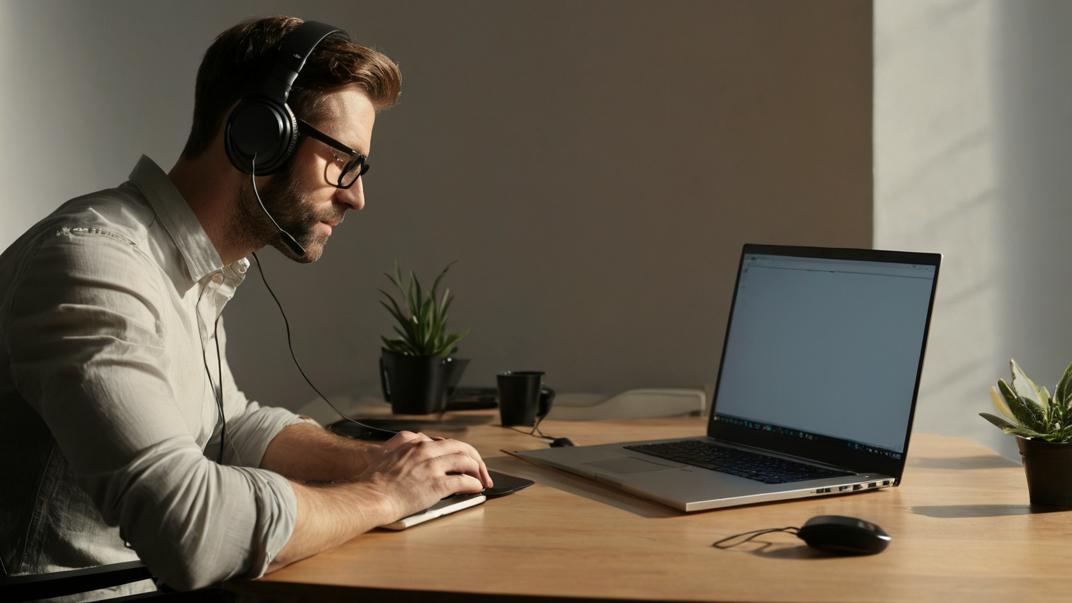 Laptop battery saver meeting plan with blank screens