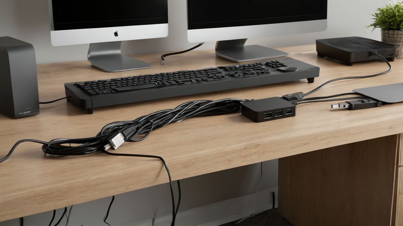 Cable management after dock troubleshooting