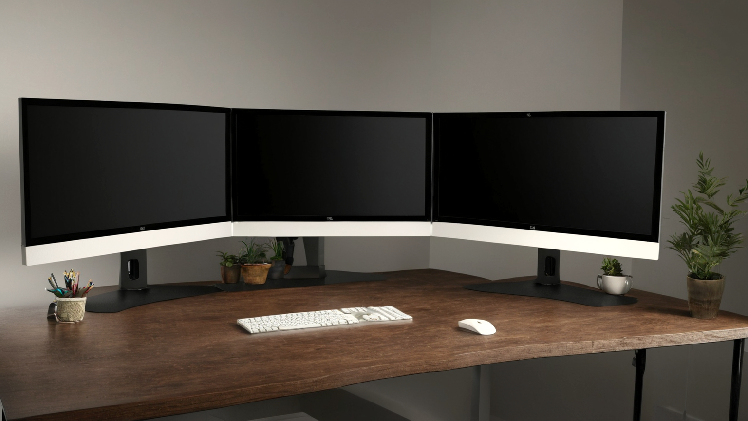 Dual display layout that avoids neck twisting
