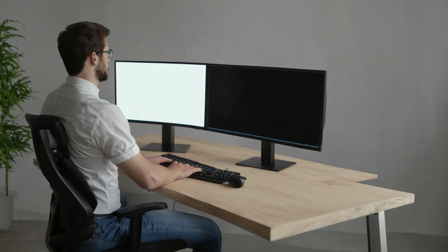Eye-line and screen distance check