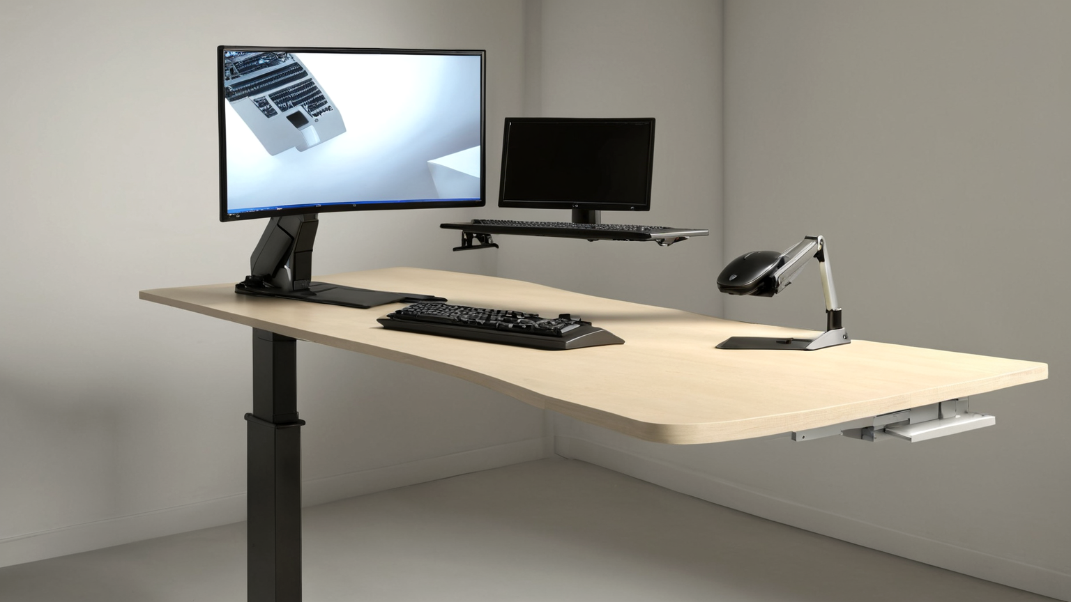 Standing desk monitor reset